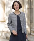 J.PRESS LADIES L 【セットアップ対応】ファンシーツイード ノーカラー ジャケット