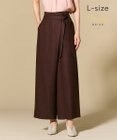 BEIGE， 【L-size】CAROLE / リネンライクラップワイドパンツ