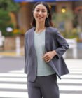 J.PRESS LADIES L 【セットアップ対応】ファンマートロストレッチ ノーカラー ジャケット