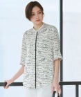 ICB L 【CLASSY.掲載・30th ANNIVERSARY】5cityプリント バンドカラーブラウス