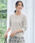 自由区 L 【アンサンブル対応・洗える】レーヨンストレッチ7分袖 ニット