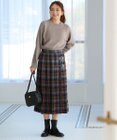 ANY L 【手洗い/ウエストゴム】チェック柄フリンジプリーツスカート