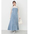 earth music&ecology ボタンキャミデニムワンピース