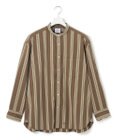 J.PRESS YORK STREET 【UNISEX】ストライプ バンドカラーシャツ