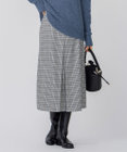 23区 ウールミルドストレッチ チェック フロントタックAラインスカート