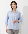 J.PRESS LADIES 【イージーケア】STRIPE JERSEY シャツ衿 カットソー