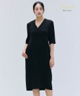 BEIGE， 【洗える】CINDY / Vネックハーフスリーブワンピース