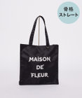 Maison de FLEUR サテンパールブランドロゴ刺繍トートバッグ