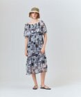 GRACE CONTINENTAL シフォンプリントドレス