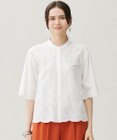 自由区 S 【カタログ掲載・接触冷感・洗える】エンブロイダリーローンシャツ ブラウス