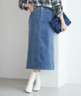 23区 S 【洗える】23区DENIM ベルベットストレッチ Aライン スカート