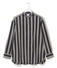 J.PRESS YORK STREET 【UNISEX】ストライプ バンドカラーシャツ