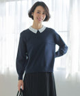 J.PRESS LADIES L レーヨンストレッチ 刺繡襟 ニット