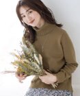 Tiaclasse L 【洗える】もっちり柔らかいリブタートルプルオーバーニット