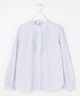 J.PRESS LADIES L BEZコットンナイロン ストライプ フリル襟 ブラウス