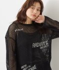AMERICAN HOLIC 【WEB限定】ランダムロゴメッシュロングTシャツ/チュニック