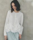 YECCA VECCA パール釦ラッフルカーディガン