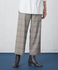 J.PRESS LADIES 【洗える】PL/Visストレッチチェック セミワイド パンツ