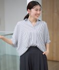 ANY L 【新色追加】スキッパーネック袖タックブラウス