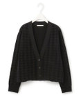 ICB L 【洗える】ハウンドトゥースパターン Vネックカーディガン
