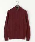 JOSEPH ABBOUD 【イタリア糸使用/軽く暖かい/多色展開】 ラムウールケーブル柄ハーフZIPプルオーバー