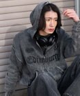 WEGO 【ユニセックス着用ITEM】ブリーチニットグラフィックZIPパーカー