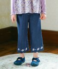 ANY KIDS スカラップ×刺繍デニムパンツ