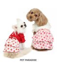 PET PARADISE 犬の服 犬 ワンピース 【小型犬】 苺柄 リブ ピンク レッド