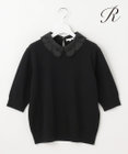 【R(アール)】マイクロンメリノウール レース襟 ニット