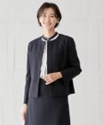 J.PRESS LADIES ライトツイードストレッチ ノーカラー ジャケット