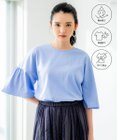 組曲 【汗ジミ防止・撥水】GIZAプレーティング天竺 袖フレア Tシャツ