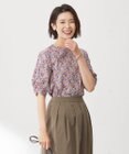 J.PRESS LADIES L 【洗える】LIBERTY ギャザースリーブ 5分袖 ブラウス
