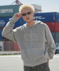 WEGO 【ユニセックス着用ITEM】ピグメントダメージアップリケZIPパーカー