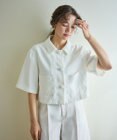 #Newans 【シワになりにくい】〈花乃まりあさんコラボ〉クロップドシャツジャケット