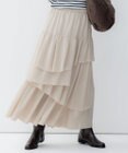 23区 L 【洗える】エアリージョーゼット ティアード スカート