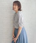 J.PRESS LADIES 【一枚で着映え】ストライプ×フラワープリント ブラウス