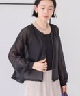 AMERICAN HOLIC 【WEB限定】ノーカラーシアーZIPブルゾン