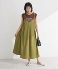 Green Parks 表面感脇リボンキャミワンピース