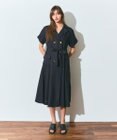 GRACE CONTINENTAL リネンタッチミリタリードレス