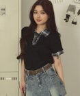 WEGO シャツカラーレイヤードSSトップ