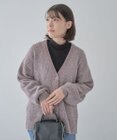 Green Parks ベロアモールＶネックカーディガン