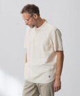 J.PRESS MEN 【HYBRID LINEN】ドビーストライプ バンドカラーラガーシャツ