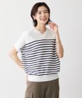 J.PRESS LADIES S 【洗える・抗菌防臭】 ドルマンガーター ボーダー ニット
