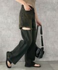 WEGO ヴィンテージウォッシュサイドカットデニムパンツ