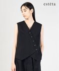 23区 L 【エステータ】ウールリネン アシンメトリーボタン ベスト