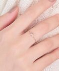 Phoebe ≪サイズ調整可能≫【金属アレルギー対応】プチベゼルストーンチェーンリング　シャンパンゴールド