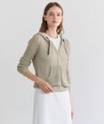 BEIGE， OPTICAL / ペーパーヤーンフーディージップニット