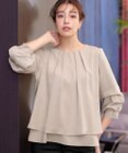 Tiaclasse 【新色追加・洗える】つまみタック袖レイヤードブラウス