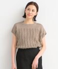 自由区 【XSサイズ～】リネンフリンジディテールフレンチスリーブ ニット