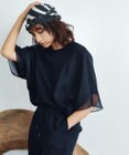 ICB 【UVケア・接触冷感・速乾・洗える】 FluidBackSatin  シアーコンビブラウス